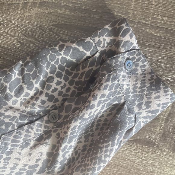 Womens Small Gold Hawk Silk Snakeskin Shirt Dress - Picture 8 of 10